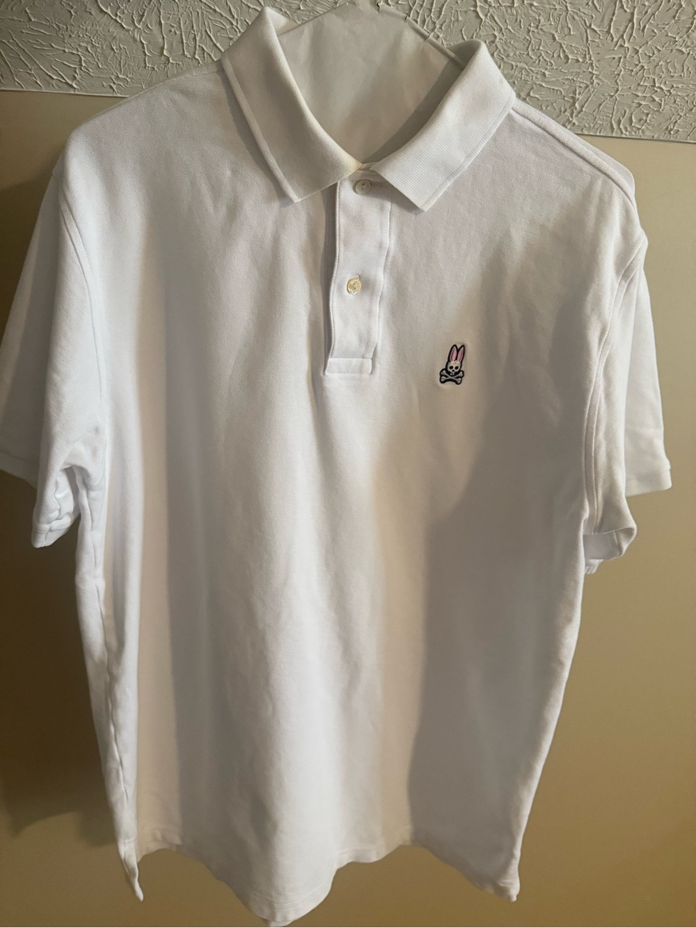 Psycho Bunny White Polo with Embroidered Bunny Logo